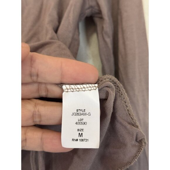 NWT Womens Baby Tee Long Sleeve Ribbed Scrunched Front Tie V-Neck Y2k 90s MEDIUM - Picture 6 of 9